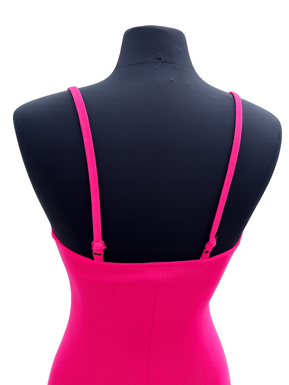 NEW Zenana Tawnie Bodycon Spaghetti-Strap Midi/Maxi Dress Hot Pink Barbiecore Lg - Picture 5 of 11